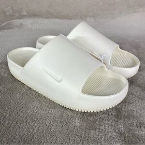 Nike Calm Slide Sandals Womens 10 Men 9 White Water Comfort Casual NEW